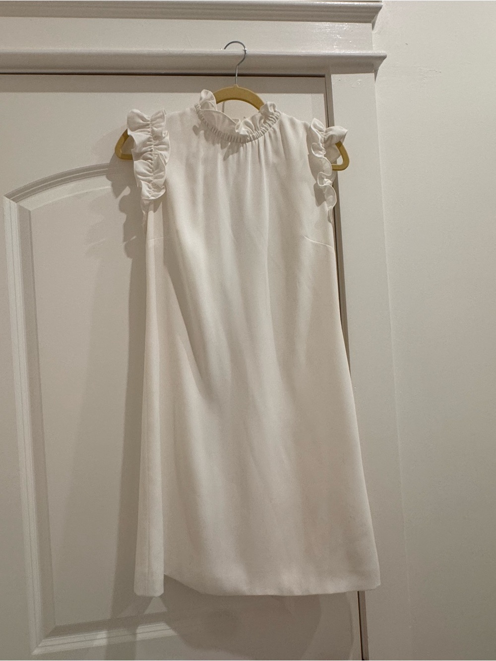 Ted Baker Ivory Ruffle-Trim Shift Dress